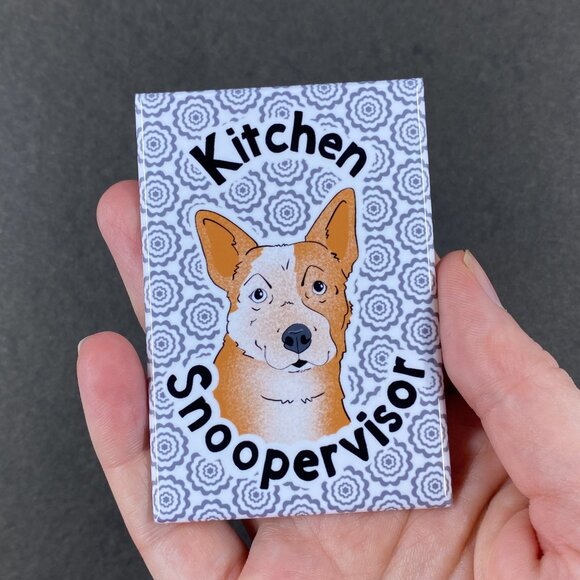 Australian Cattle Dog Kitchen Snoopervisor Magnet, Handmade 2x3" Gift - Picture 2 of 8